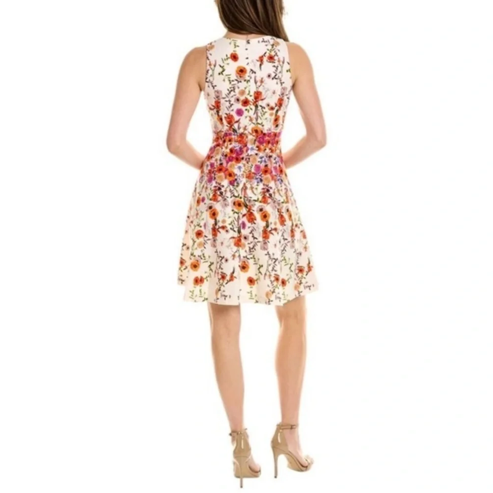 Maison Tara Floral A-Line Dress 22W Garden Party Wedding Guest Midi Fit & Flare - Picture 2 of 6